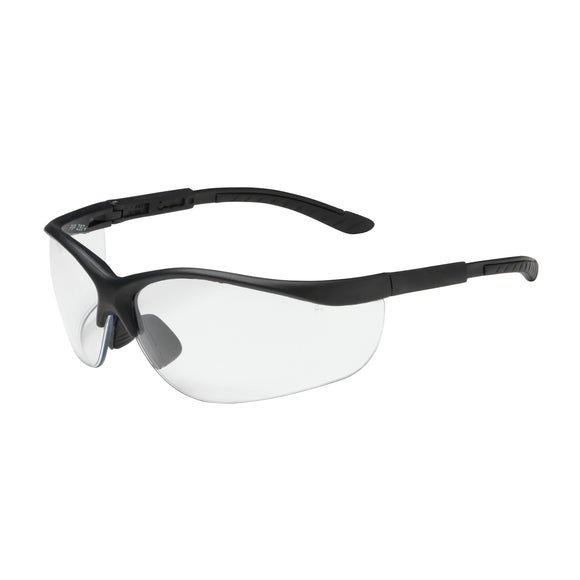 HI-VOLTAGE AC™ SEMI-RIMLESS SAFETY GLASSES WITH BLACK FRAME, CLEAR LENS AND ANTI-SCRATCH COATING