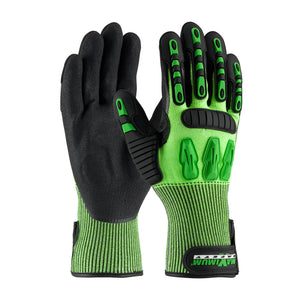 MAXIMUM SAFETY TUFFMAX3™ SEAMLESS KNIT HPPE BLEND WITH NITRILE GRIP AND TPR IMPACT PROTECTION