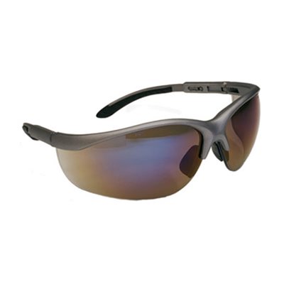 HI-VOLTAGE AC™ SEMI-RIMLESS SAFETY GLASSES WITH BLACK FRAME, GRAY LENS AND ANTI-SCRATCH COATING