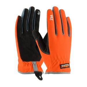 MAXIMUM SAFETY WORKMAN'S GLOVE WITH SYNTH LEATHER PALM/FABRIC BACK - PVC GRIP ON INDEX FINGER/THUMB