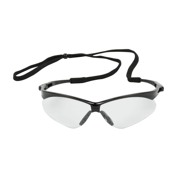 ANSER™ SEMI-RIMLESS SAFETY GLASSES WITH BLACK FRAME, CLEAR LENS AND ANTI-SCRATCH COATING
