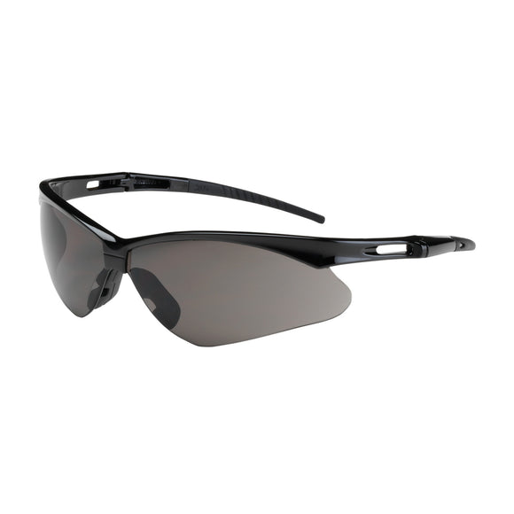 ANSER™ SEMI-RIMLESS SAFETY GLASSES WITH BLACK FRAME, GRAY LENS AND ANTI-SCRATCH COATING