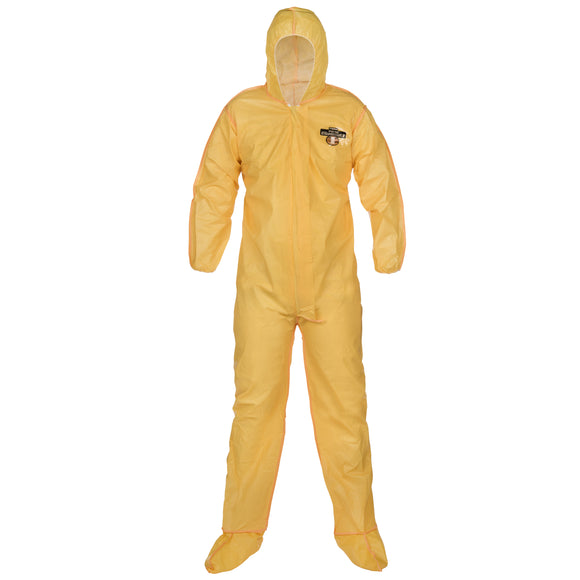 CHEMMAX 1 BOUND SEAM COVERALL WITH HOOD & BOOT, ELASTIC WRISTS (CASE 25)
