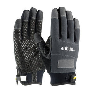 MAXIMUM SAFETY TORQUE™ WORKMAN'S GLOVE WITH SYNTH LEATHER PALM/FABRIC BACK - PVC / SILICONE GRIP