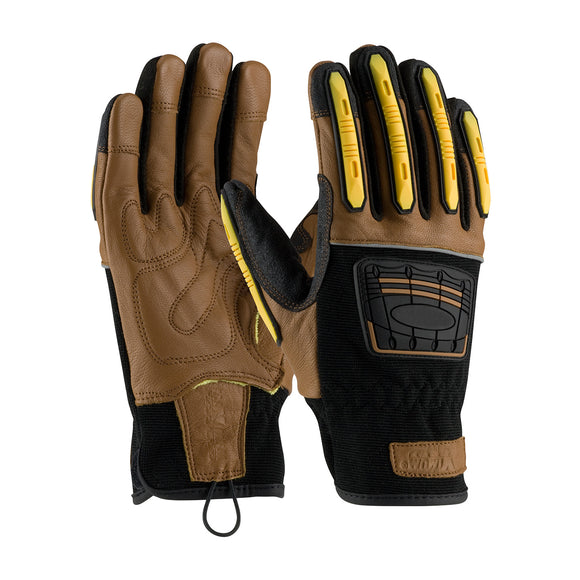 MAXIMUM SAFETY REINFORCED GOATSKIN LEATHER GLOVE WITH  KEVLAR® LINING - TPR DORSAL IMPACT PROTECTION