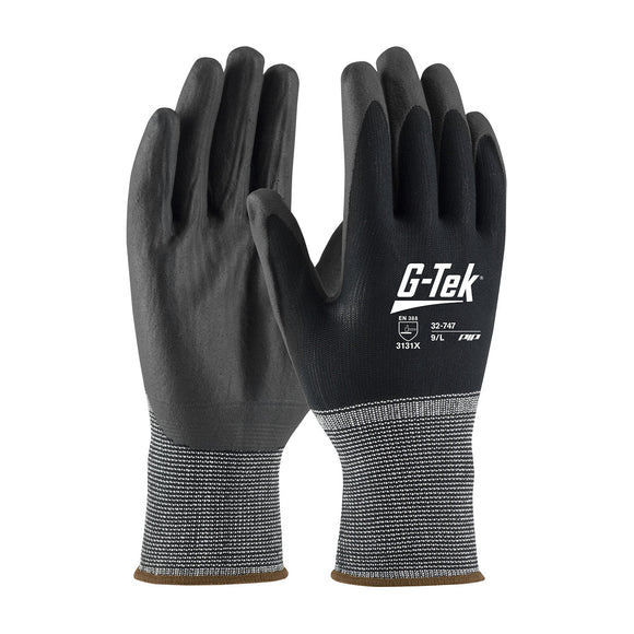 G-TEK® SEAMLESS KNIT NYLON GLOVE WITH AIR-INFUSED PVC COATING ON PALM & FINGERS
